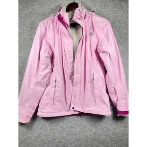 The North Face Womens Resolve Jacket Pink Waterproof Rain Shell Hooded Large